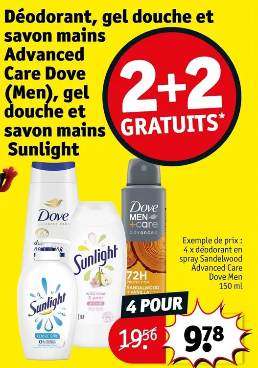 Offre: Déodorant, gel douche et savon mains Advanced