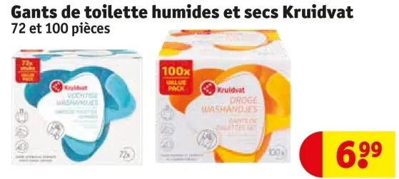 Offre: Gants de toilette humides et secs