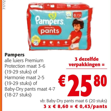 Aanbieding: Pampers luiers Premium Protection