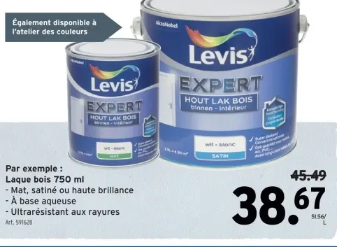 Offre: Levis EXPERT HOUT LAK BOIS binnen - intérieur