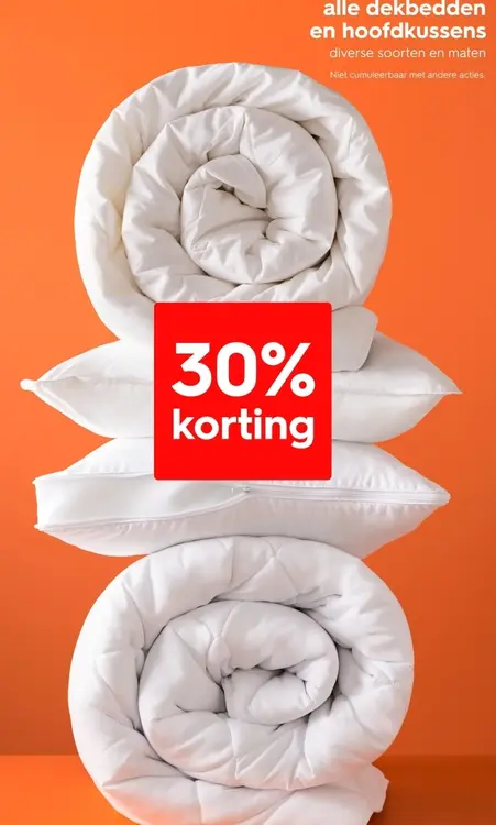 Promotie: alle dekbedden en hoofdkussens