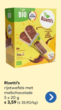 Aanbieding: Rizetti's rijstwafels met melkchocolade