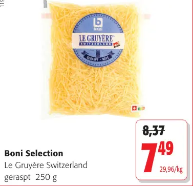 Promotie: Le Gruyère Switzerland geraspt