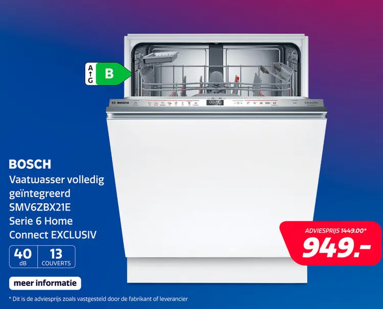 Aanbieding: Bosch SMV6ZBX21E Serie 6 Home Connect EXCLUSIV