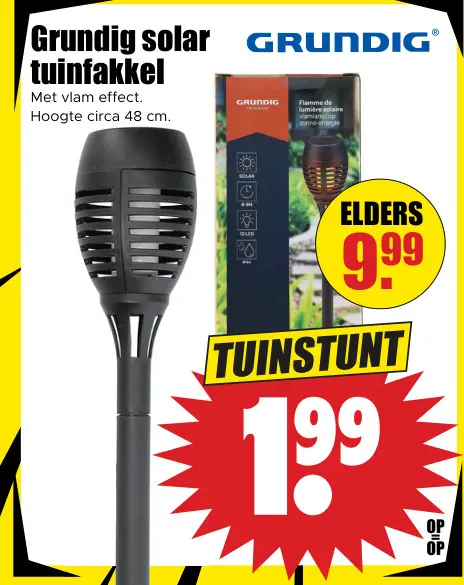 Aanbieding: Grundig solar tuinfakkel