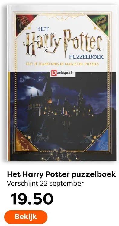 Aanbieding: Denksport Het Harry Potter puzzelboek