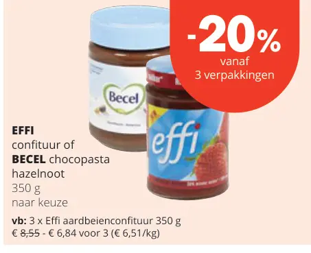 Promotie: Confituur of chocopasta hazelnoot