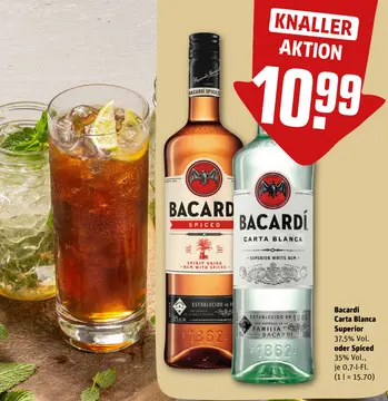 Aanbieding: Bacardi Carta Blanca Superior oder Spiced