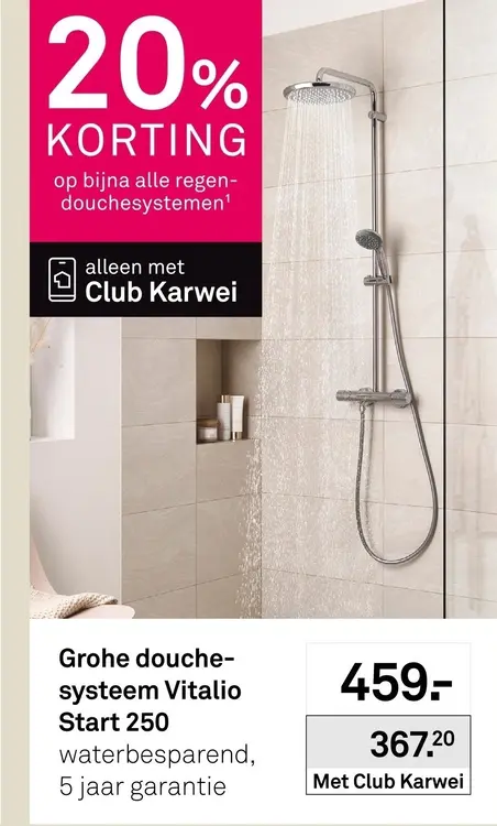 Aanbieding: Grohe douchesysteem Vitalio Start 250