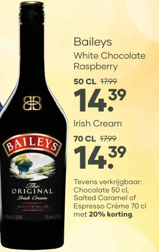 Aanbieding: Baileys White Chocolate Raspberry