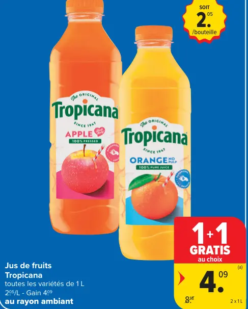 Offre: Jus de fruits