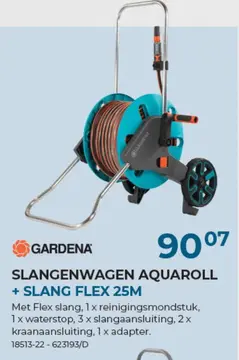 Aanbieding: Slangenwagen aquaroll + slang flex