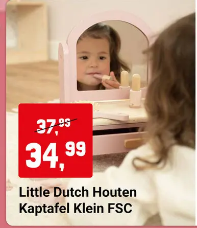 Aanbieding: Houten Kaptafel Klein
