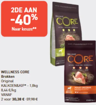 Promotie: WELLNESS CORE Brokken Original Kalkoen & Kip