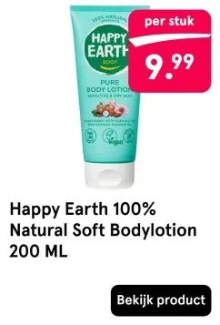 Aanbieding: Happy Earth 100% Natural Soft Bodylotion