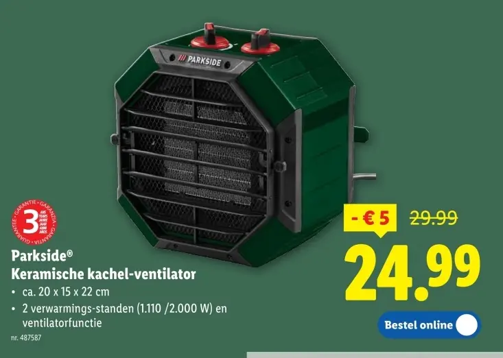 Promotie: Keramische kachel-ventilator