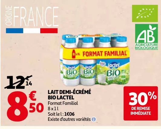 Offre: Lait demi-écrémé