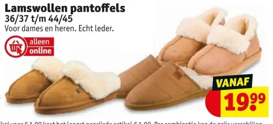 Aanbieding: Lamswollen pantoffels