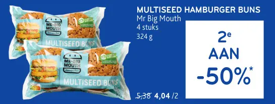 Promotie: Multiseed hamburger buns