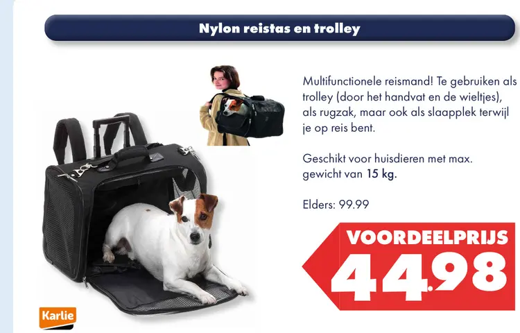 Aanbieding: Nylon reistas en trolley