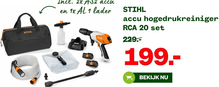 Aanbieding: STIHL accu hogedrukreiniger RCA 20 set