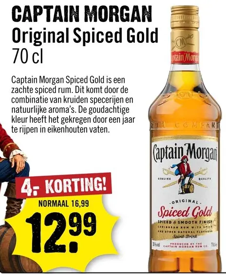 Aanbieding: Captain Morgan Spiced Gold 70 cl