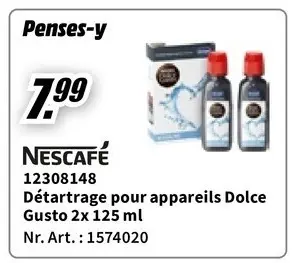 Offre: Détartrage pour appareils Dolce Gusto