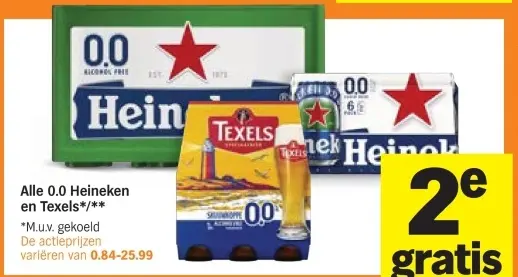 Aanbieding: Alle 0.0 Heineken en Texels