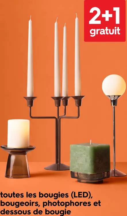 Offre: HEMA Bougies (LED), bougeoirs, photophores et dessous de bougie