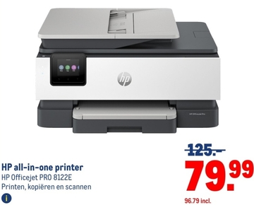 Aanbieding: HP all-in-one printer HP Officejet PRO 8122E