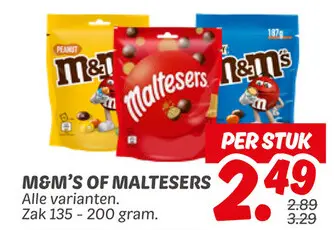 Aanbieding: M&m's of Maltesers