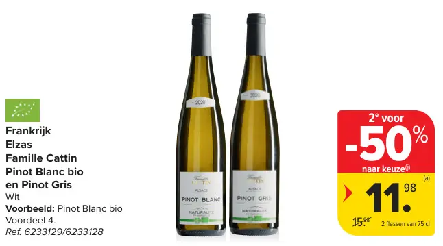 Promotie: Pinot Blanc bio en Pinot Gris