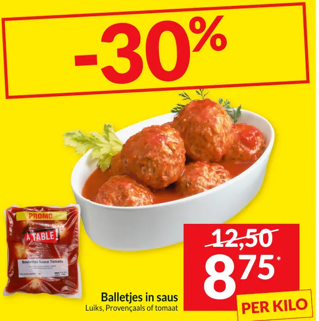 Promotie: Balletjes in saus