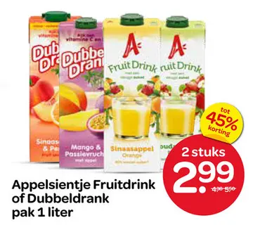 Aanbieding: Appelsientje Fruitdrink of Dubbeldrank