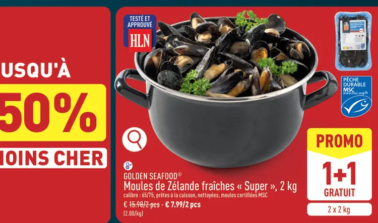 Offre: Moules de Zélande fraîches « Super »