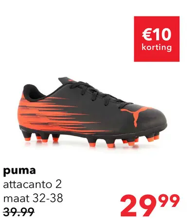 Aanbieding: Puma Attacanto II MG kinder voetbalschoenen zwart oranje