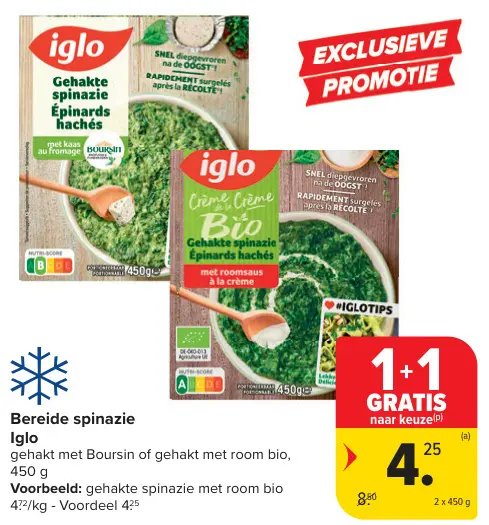 Promotie: Bereide spinazie Iglo