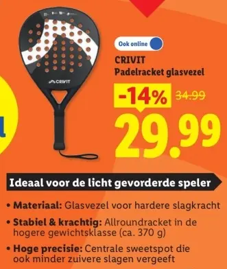 Aanbieding: Padelracket glasvezel