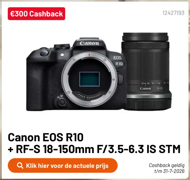 Promotie: EOS R10 + RF-S 18-150mm F/3.5-6.3 IS STM