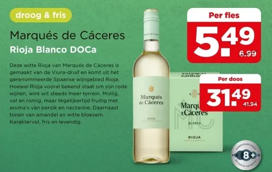 Aanbieding: Marqués de Cáceres Rioja Blanco DOCa