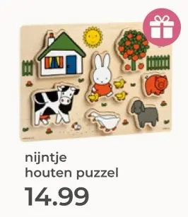 Aanbieding: nijntje houten puzzel