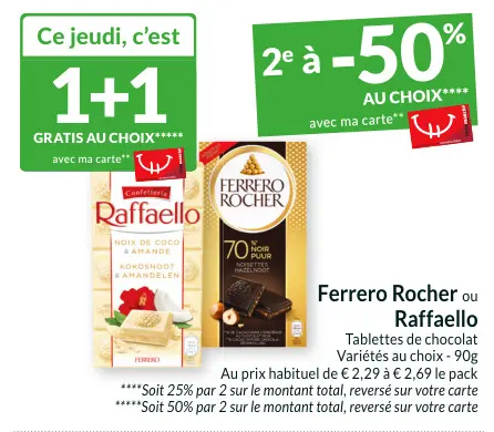 Offre: Tablettes de chocolat
