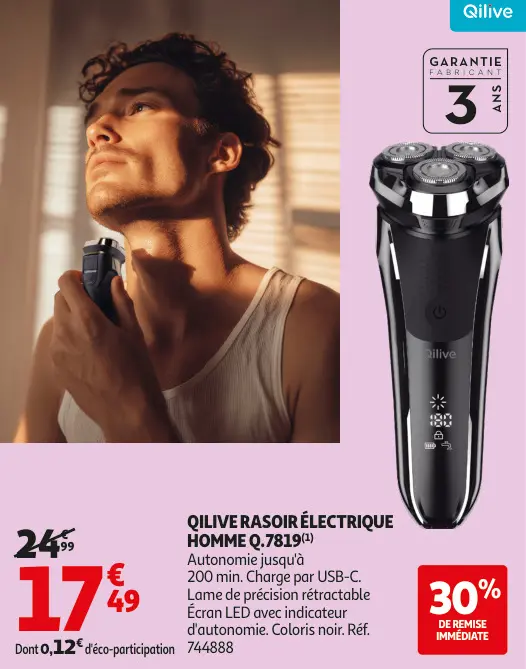 Promotie: Rasoir électrique homme q.7819