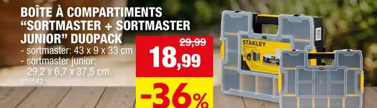 Offre: Stanley Sortmaster + Sortmaster Junior coffret à  compartiments