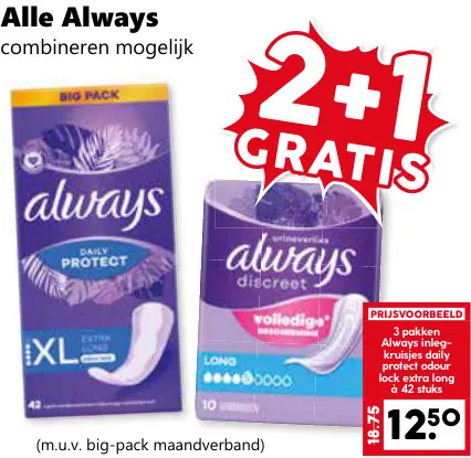 Aanbieding: Maandverband of inlegkruisjes