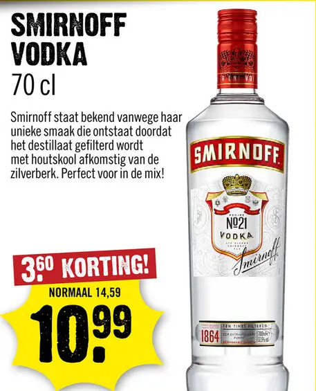 Aanbieding: Smirnoff Red Vodka 70 cl