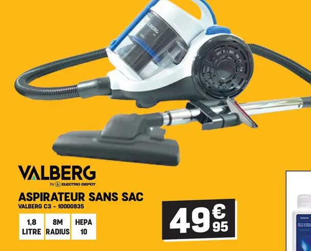 Offre: Aspirateur sans sac