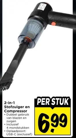 2-in-1 Stofzuiger en Compressor