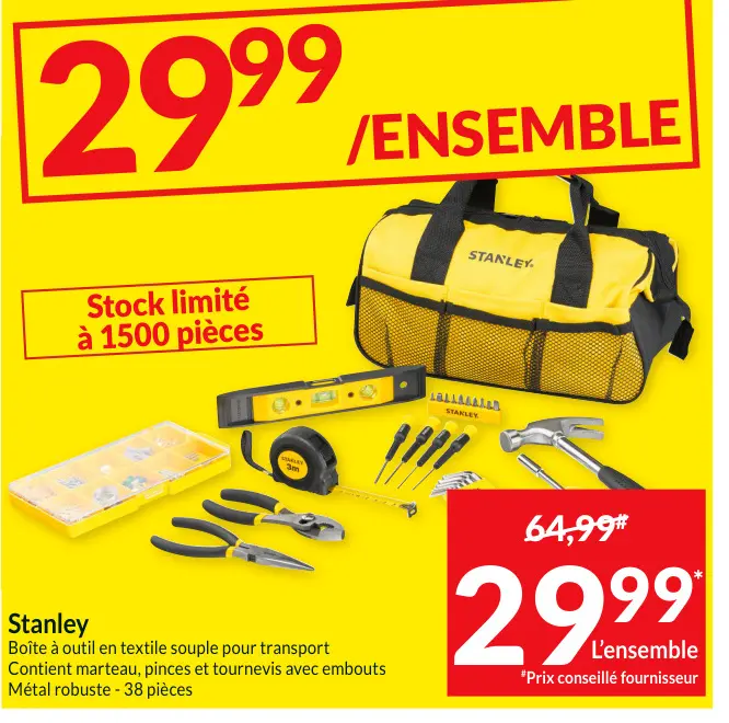 Offre: Boîte à outil en textile souple pour transport