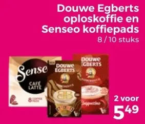 Aanbieding: Oploskoffie en Senseo koffiepads